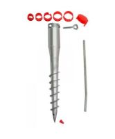 Ground screw, round, with reduction