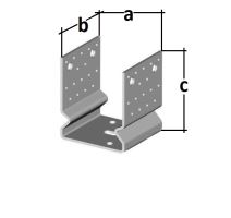 Pfostenlasche Form U mit Rippe 100