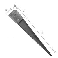 Fence post spike anchor, square