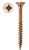 Chipboard screw 4,0 mm, countersunk head, PZ, yellow galvanized, partial thread
