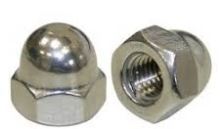 Hexagon domed cap nut M12, white galvanized, DIN 1587