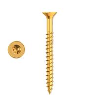 Spanplattenschraube 4mm, Senkkopf, TX20, gelb verzinkt, Teilgewinde